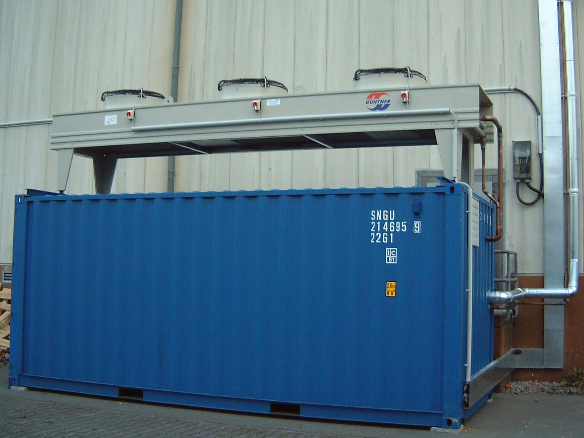 Betriebsfertige Kältetechnik in Container
